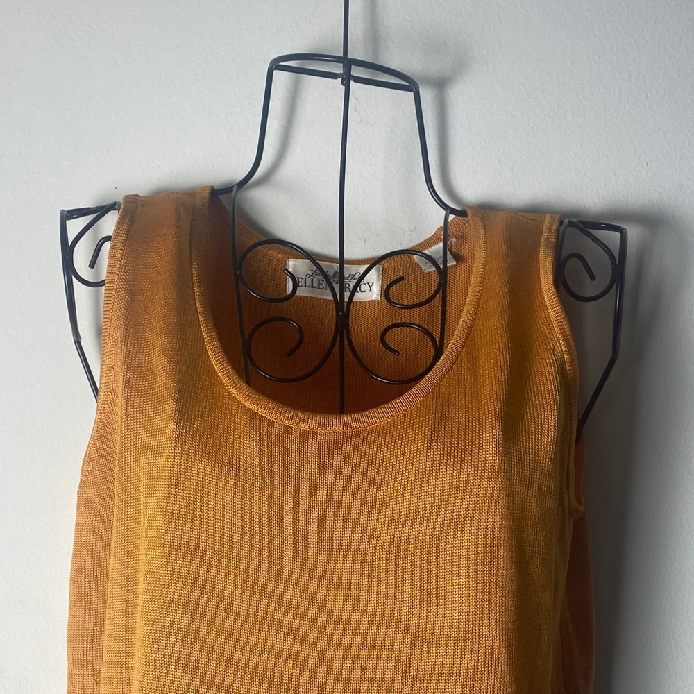 Elegant Mustard Sleeveless Tank Top - Picture 3 of 5